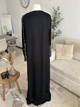 Abaya de cérémonie noire à strass Qamira