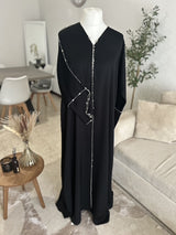 Abaya de cérémonie noire à strass Qamira
