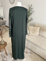 Ensemble abaya de cérémonie vert émeraude Qamira