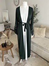 Ensemble abaya de cérémonie vert émeraude Qamira