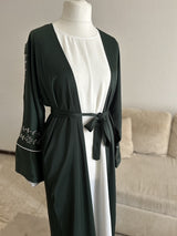 Ensemble abaya de cérémonie vert émeraude Qamira