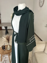 Ensemble abaya de cérémonie vert émeraude Qamira