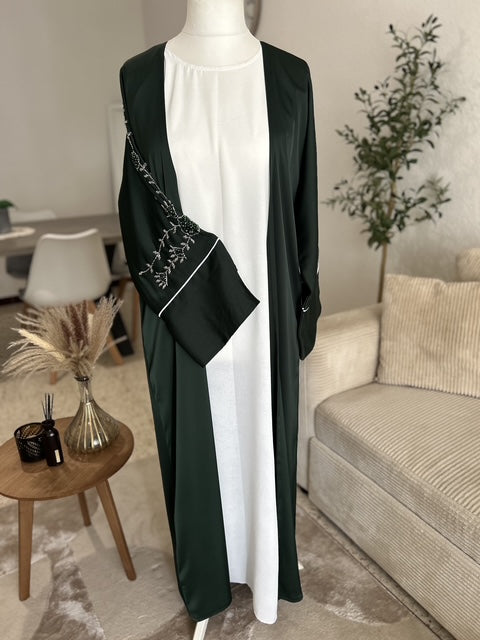 Ensemble abaya de cérémonie vert émeraude Qamira