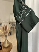Ensemble abaya de cérémonie vert émeraude Qamira