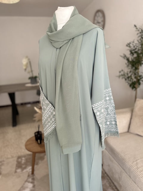 Abaya Signature vert d'eau Qamira