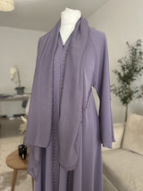 Abaya de cérémonie violet clair Qamira